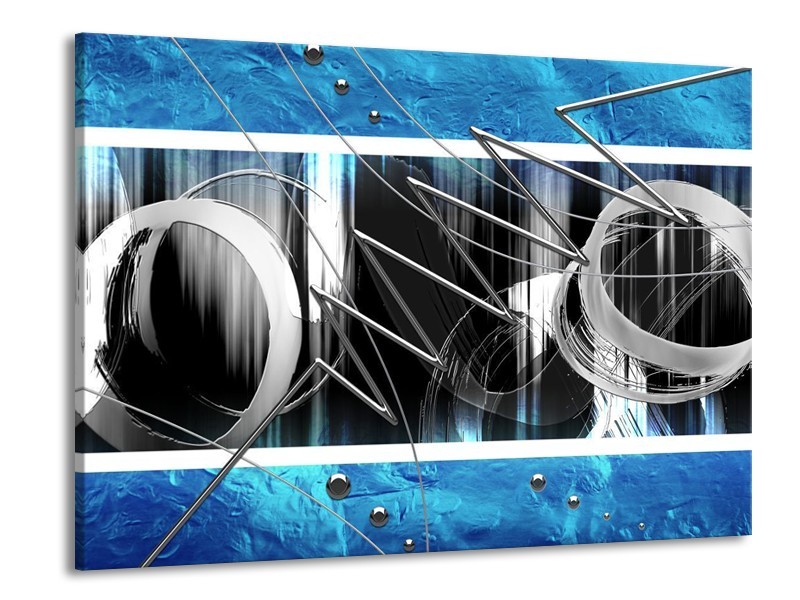 Glas schilderij Modern | Blauw, Grijs, Wit | 100x70cm 1Luik