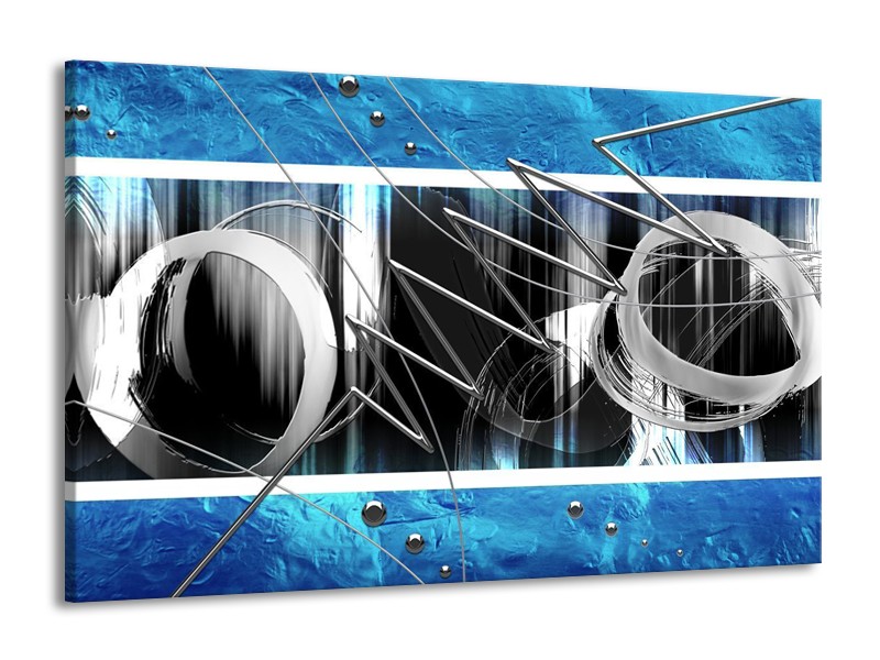 Glas schilderij Modern | Blauw, Grijs, Wit | 140x90cm 1Luik