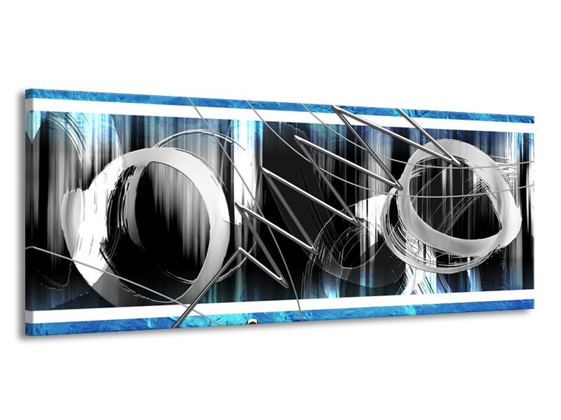 Glas schilderij Modern | Blauw, Grijs, Wit | 145x58cm 1Luik