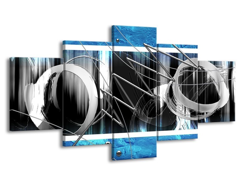 Glas schilderij Modern | Blauw, Grijs, Wit | 150x80cm 5Luik