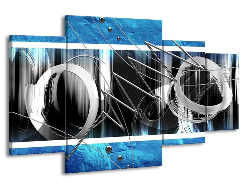 Glas schilderij Modern | Blauw, Grijs, Wit | 160x90cm 4Luik
