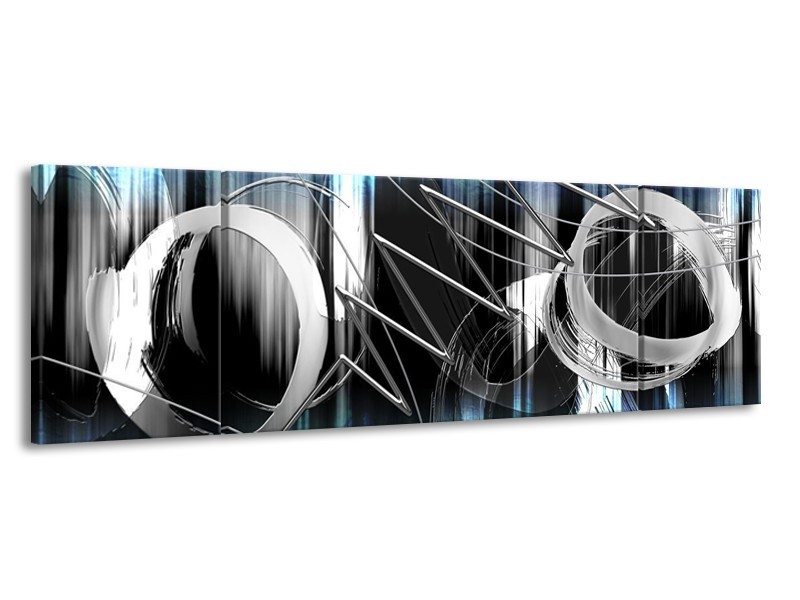 Glas schilderij Modern | Blauw, Grijs, Wit | 170x50cm 3Luik