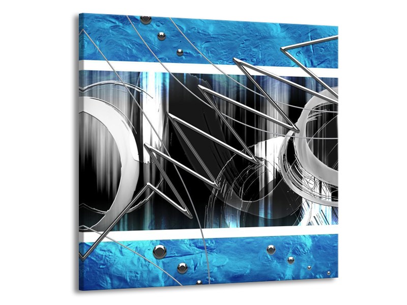 Canvas schilderij Modern | Blauw, Grijs, Wit | 50x50cm 1Luik