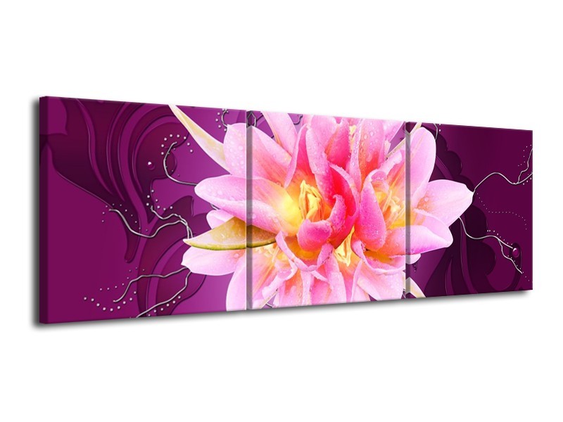 Glas schilderij Modern | Roze, Paars | 120x40cm 3Luik