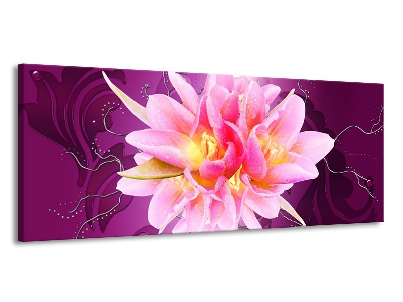 Canvas schilderij Modern | Roze, Paars | 145x58cm 1Luik