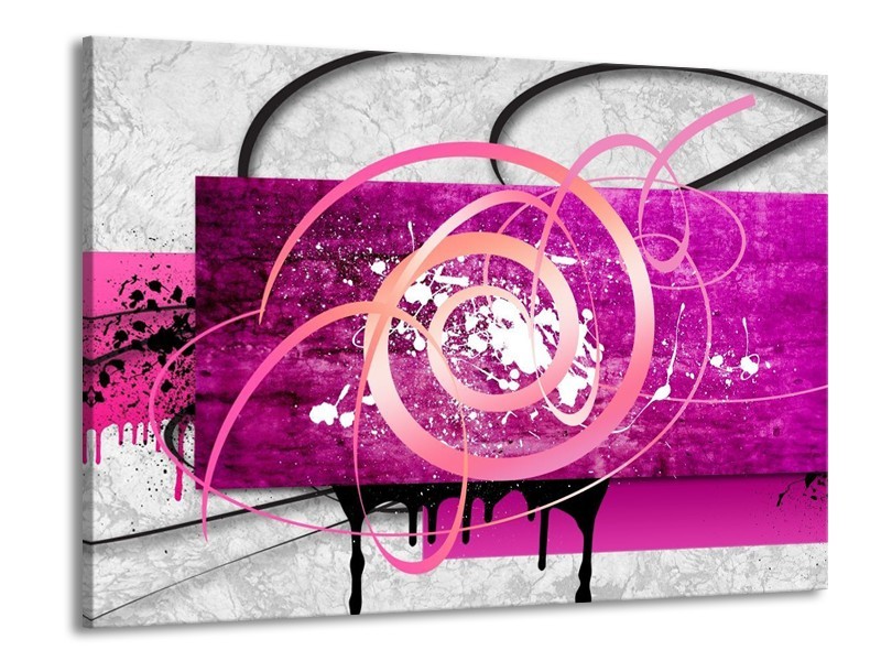 Glas schilderij Modern | Roze, Paars, Grijs | 100x70cm 1Luik