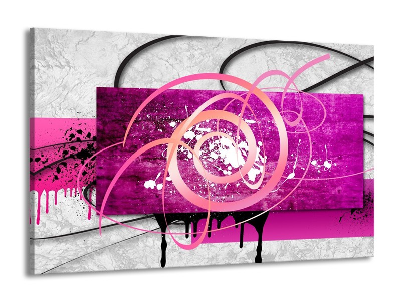 Canvas schilderij Modern | Roze, Paars, Grijs | 140x90cm 1Luik