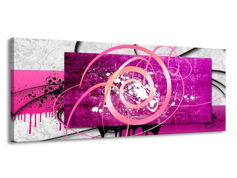 Glas schilderij Modern | Roze, Paars, Grijs | 145x58cm 1Luik