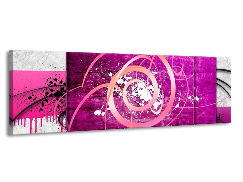 Glas schilderij Modern | Roze, Paars, Grijs | 170x50cm 3Luik