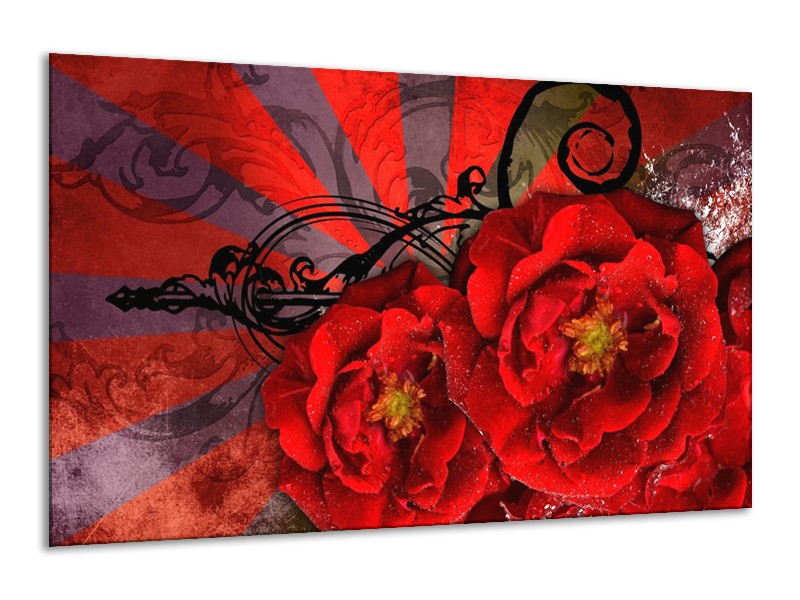 Canvas schilderij Modern | Rood, Zwart | 120x70cm 1Luik