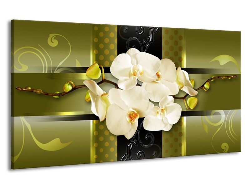 Canvas schilderij Orchidee | Groen | 190x100cm 1Luik