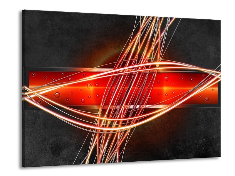 Glas schilderij Modern | Rood, Oranje, Zwart | 100x70cm 1Luik