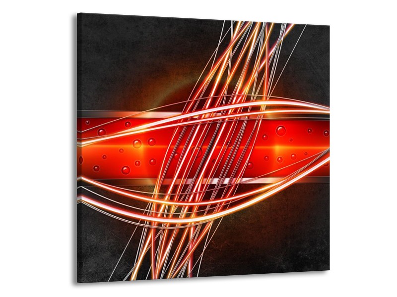 Canvas schilderij Modern | Rood, Oranje, Zwart | 50x50cm 1Luik