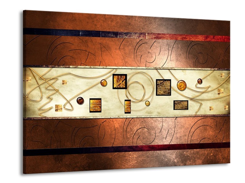 Glas schilderij Modern | Bruin, Goud | 100x70cm 1Luik