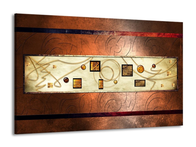 Canvas schilderij Modern | Bruin, Goud | 140x90cm 1Luik