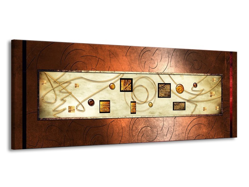 Glas schilderij Modern | Bruin, Goud | 145x58cm 1Luik