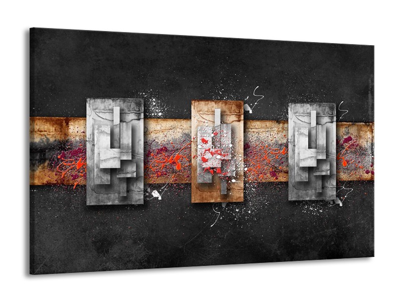 Canvas schilderij Modern | Grijs, Zwart | 140x90cm 1Luik