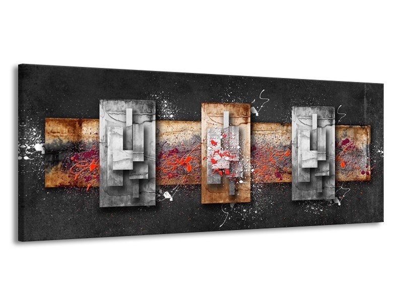 Glas schilderij Modern | Grijs, Zwart | 145x58cm 1Luik