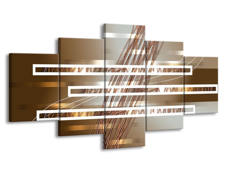 Glas schilderij Modern | Goud, Bruin | 150x80cm 5Luik