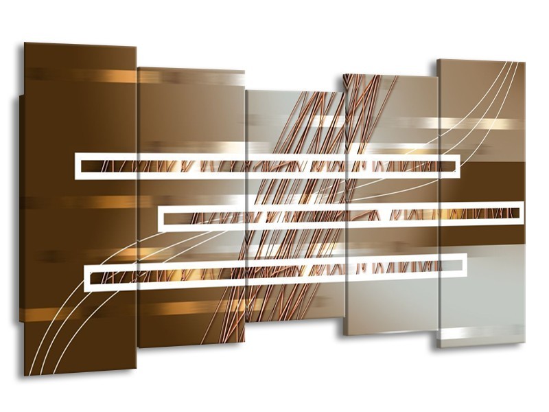 Glas schilderij Modern | Goud, Bruin | 150x80cm 5Luik