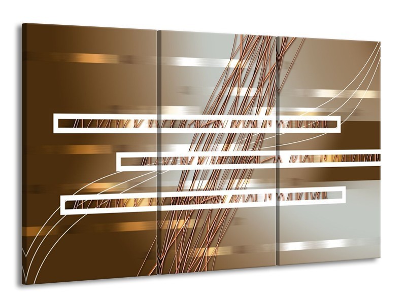 Glas schilderij Modern | Goud, Bruin | 165x100cm 3Luik