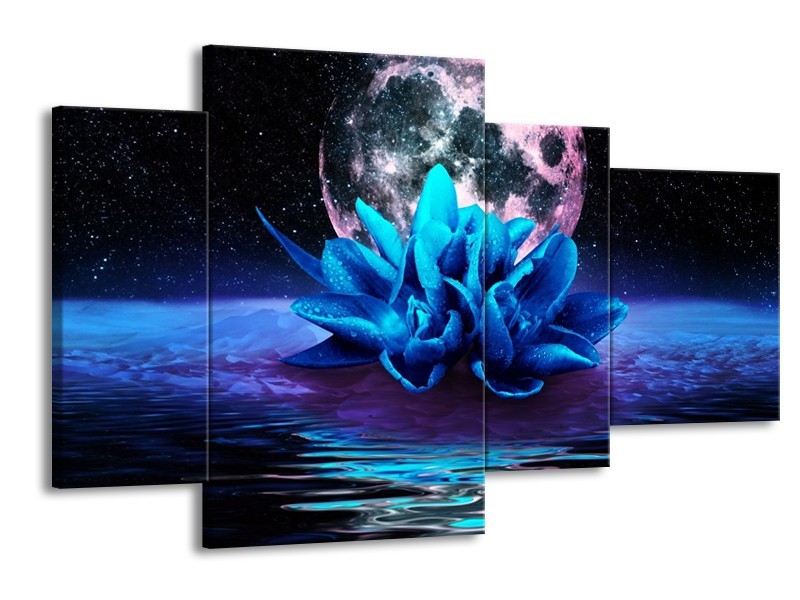 Glas schilderij Modern | Blauw, Roze | 120x75cm 4Luik