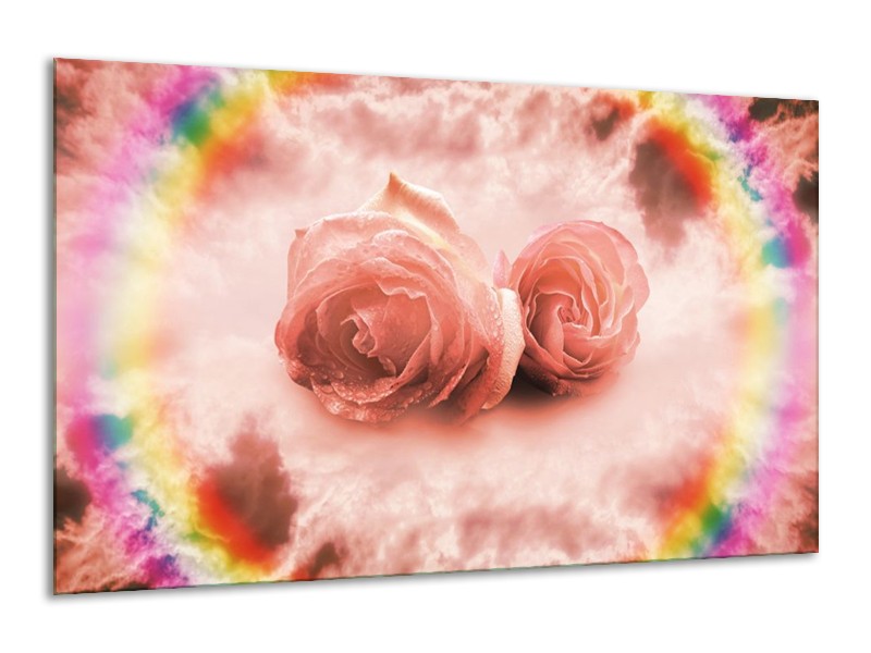 Glas schilderij Roos | Roze | 120x70cm 1Luik