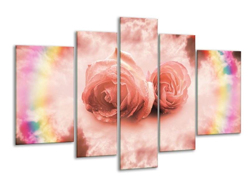 Glas schilderij Roos | Roze | 170x100cm 5Luik