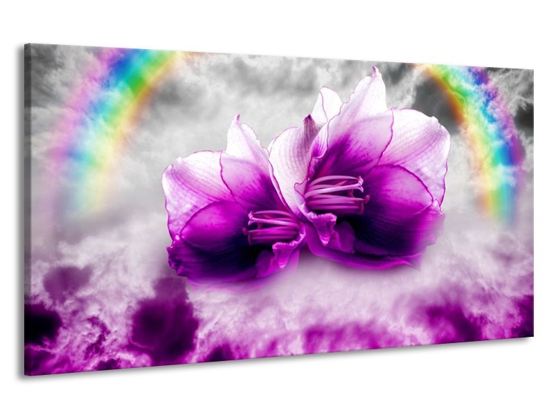 Canvas schilderij Lelie | Paars, Grijs | 190x100cm 1Luik