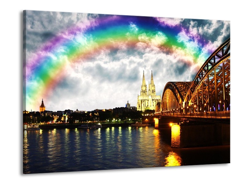 Glas schilderij Brug | Grijs, Bruin | 100x70cm 1Luik