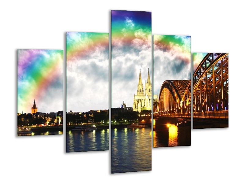 Glas schilderij Brug | Grijs, Bruin | 100x70cm 5Luik