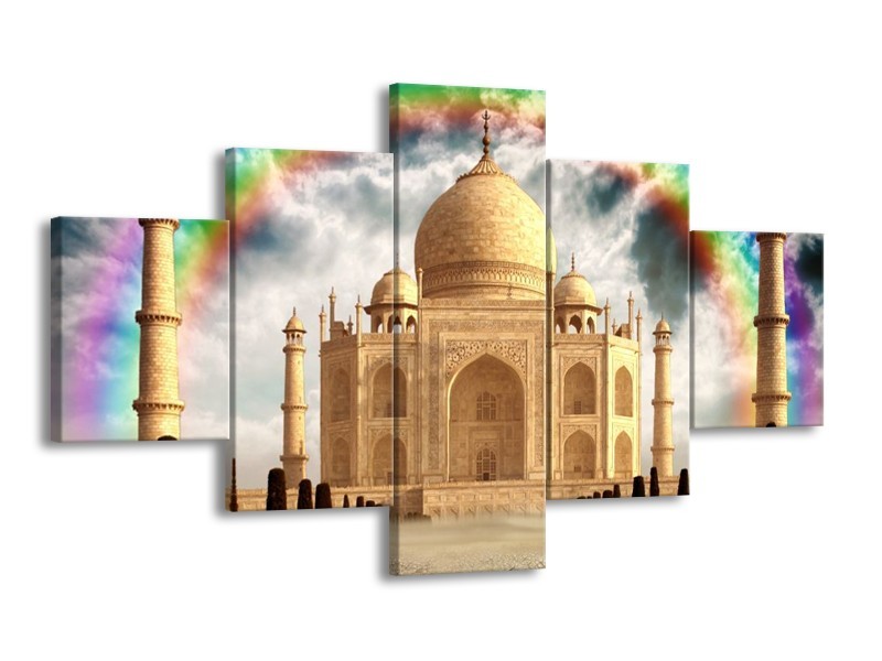 Glas schilderij Taj Mahal | Crème | 125x70cm 5Luik