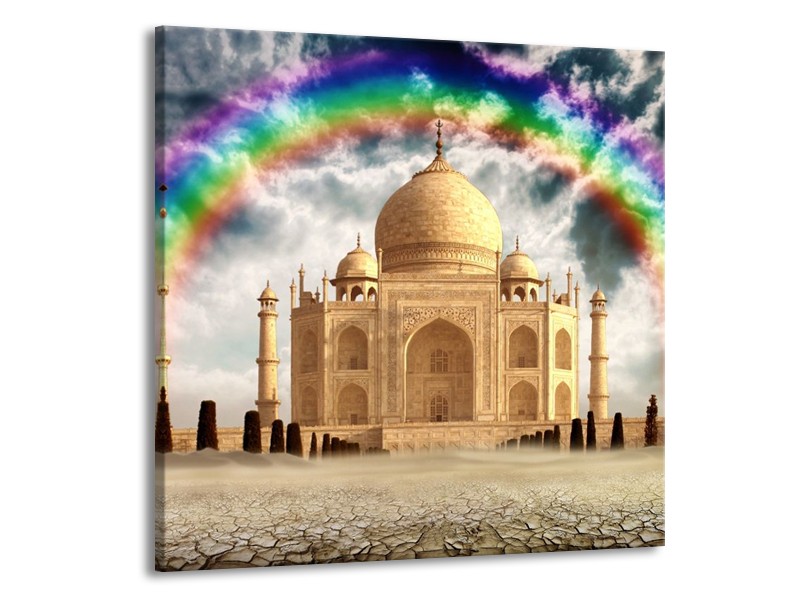 Canvas schilderij Taj Mahal | Crème | 70x70cm 1Luik