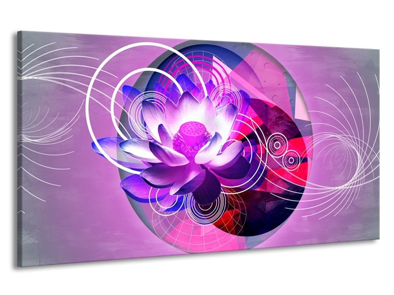 Canvas schilderij Lelie | Paars, Wit, Blauw | 190x100cm 1Luik