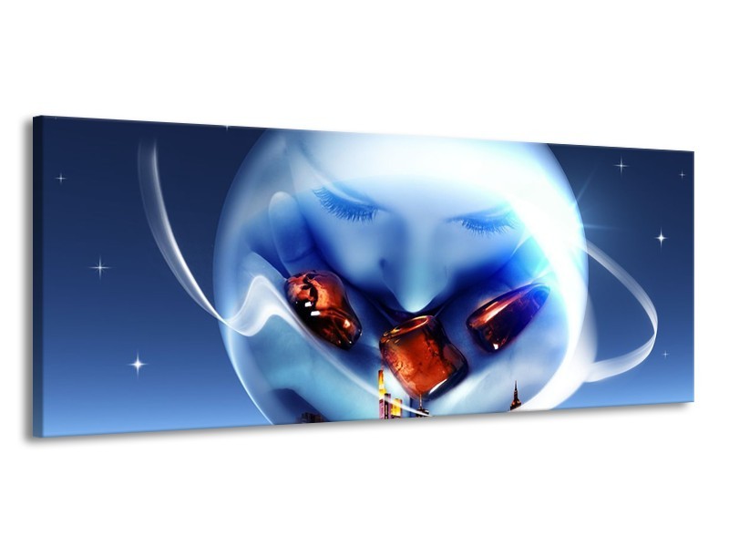 Glas schilderij Cirkel | Blauw, Bruin | 145x58cm 1Luik