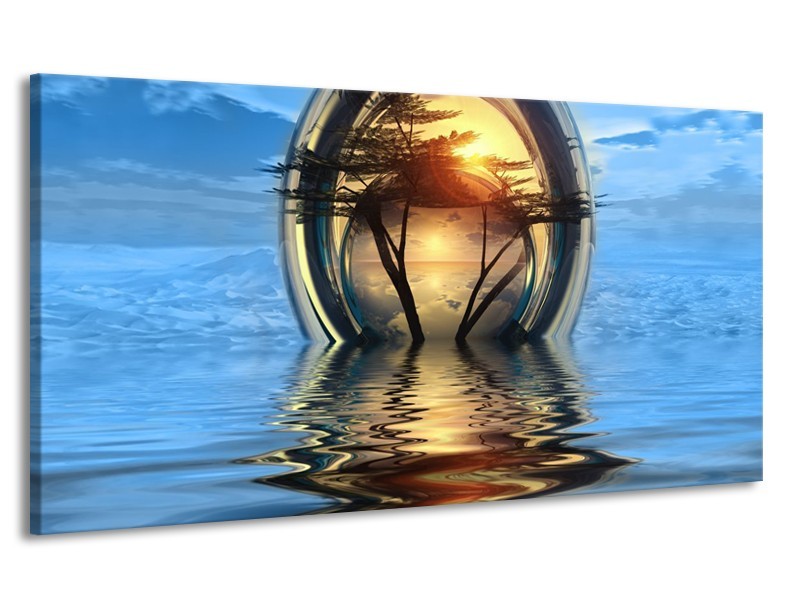 Canvas schilderij Boom | Blauw, Geel | 170x90cm 1Luik