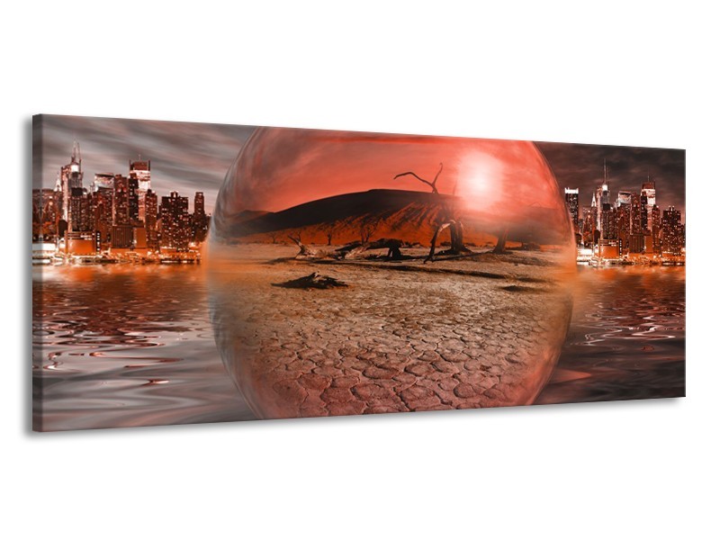 Glas schilderij Art | Rood, Grijs | 145x58cm 1Luik