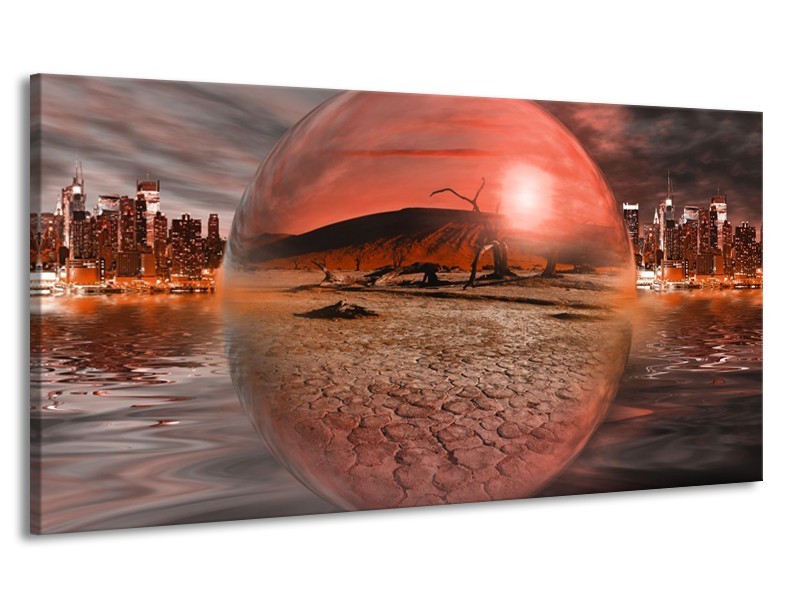 Canvas schilderij Art | Rood, Grijs | 170x90cm 1Luik