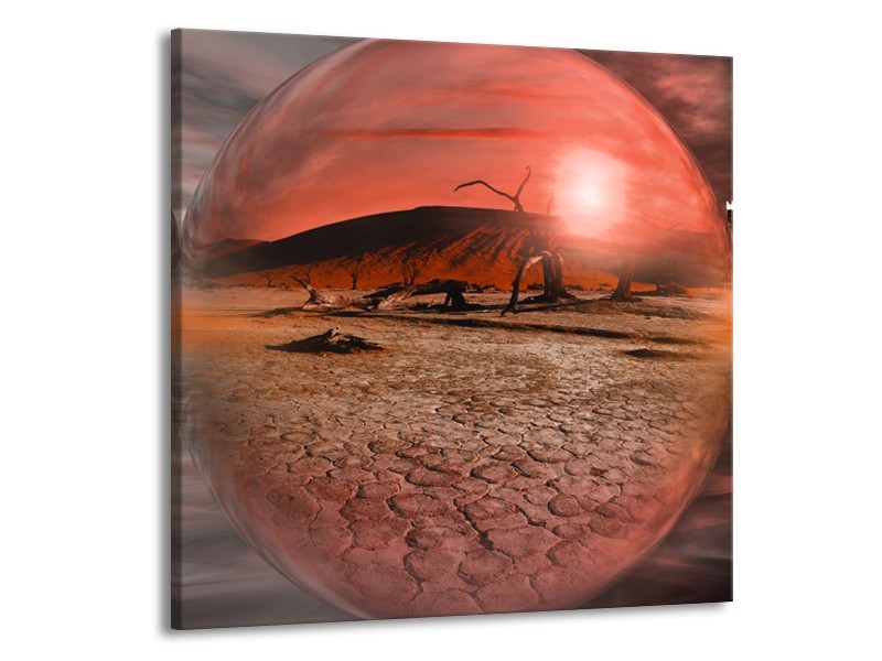 Glas schilderij Art | Rood, Grijs | 50x50cm 1Luik