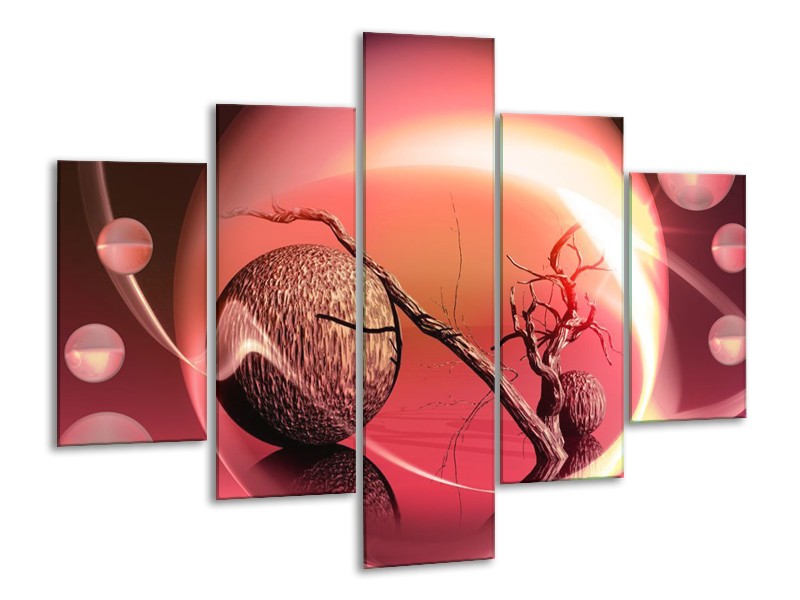 Glas schilderij Cirkel | Rood, Bruin | 100x70cm 5Luik