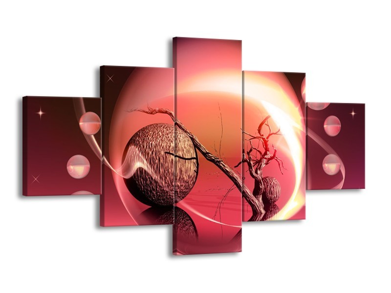Glas schilderij Cirkel | Rood, Bruin | 125x70cm 5Luik