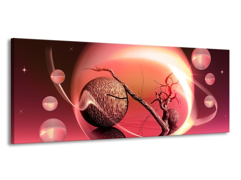 Glas schilderij Cirkel | Rood, Bruin | 145x58cm 1Luik