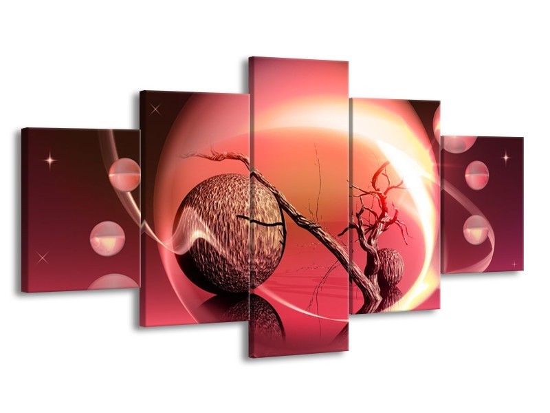 Glas schilderij Cirkel | Rood, Bruin | 150x80cm 5Luik