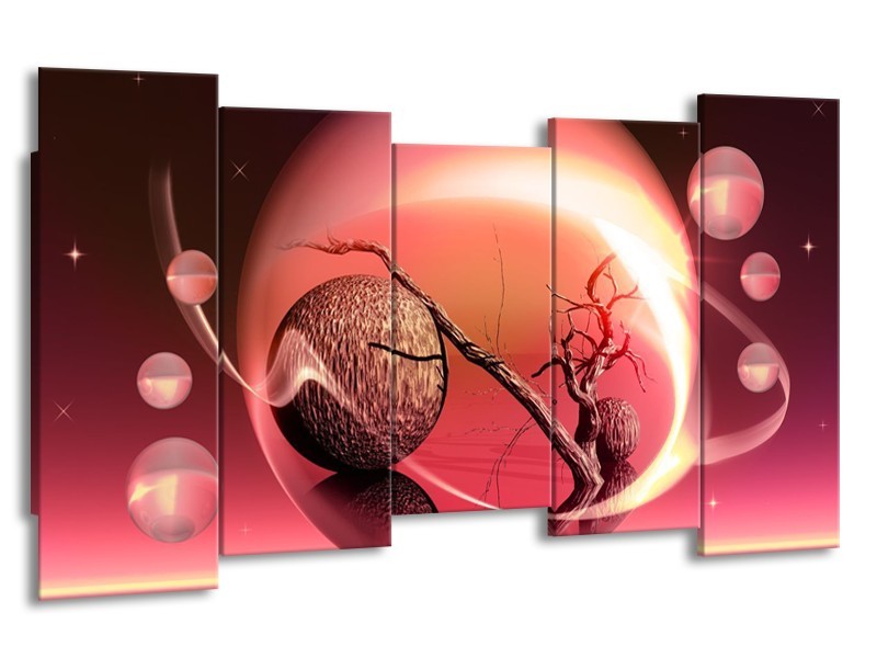 Glas schilderij Cirkel | Rood, Bruin | 150x80cm 5Luik