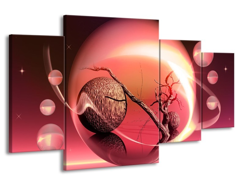 Glas schilderij Cirkel | Rood, Bruin | 160x90cm 4Luik
