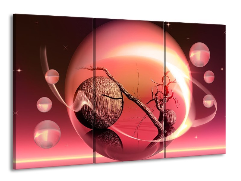Glas schilderij Cirkel | Rood, Bruin | 165x100cm 3Luik