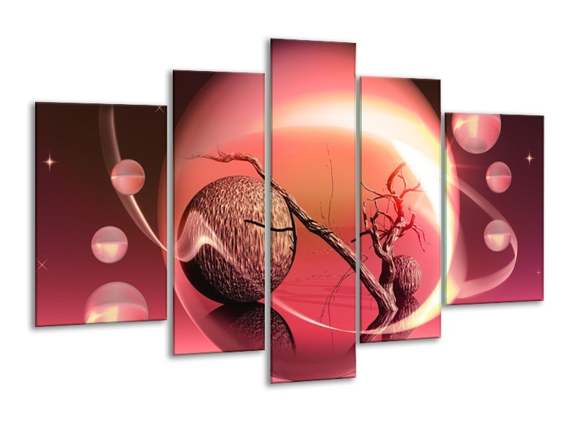 Glas schilderij Cirkel | Rood, Bruin | 170x100cm 5Luik