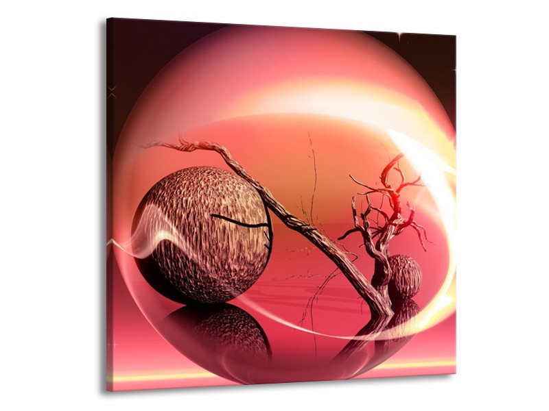 Glas schilderij Cirkel | Rood, Bruin | 50x50cm 1Luik