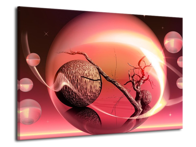 Glas schilderij Cirkel | Rood, Bruin | 70x50cm 1Luik