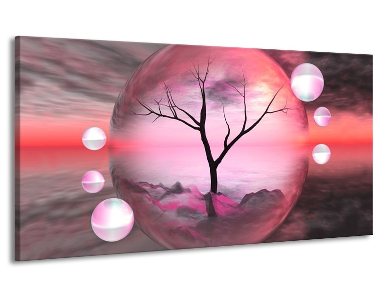 Canvas schilderij Boom | Paars, Grijs | 170x90cm 1Luik